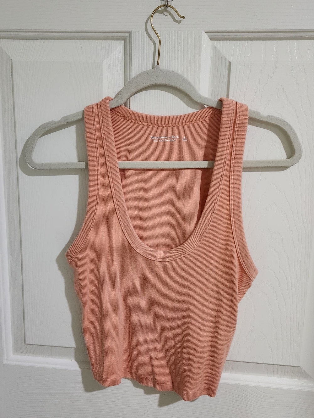 Abercrombie & Fitch Peach Ribbed Scoop Tank